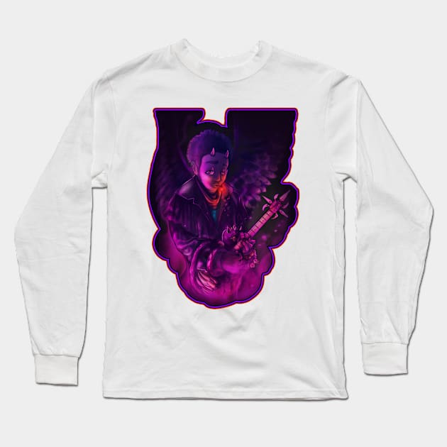 Demon King of Rock 'n' Roll Long Sleeve T-Shirt by BloodFuryArt